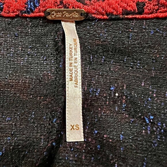 Free People Sunset Bodycon Mini Dress Knit Puff Sleeve Pull-On Square Neck XS - Picture 11 of 11